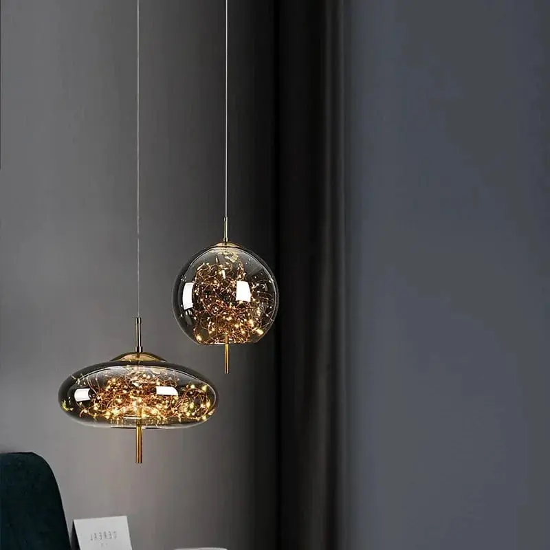 Suspension LED en verre de luxe