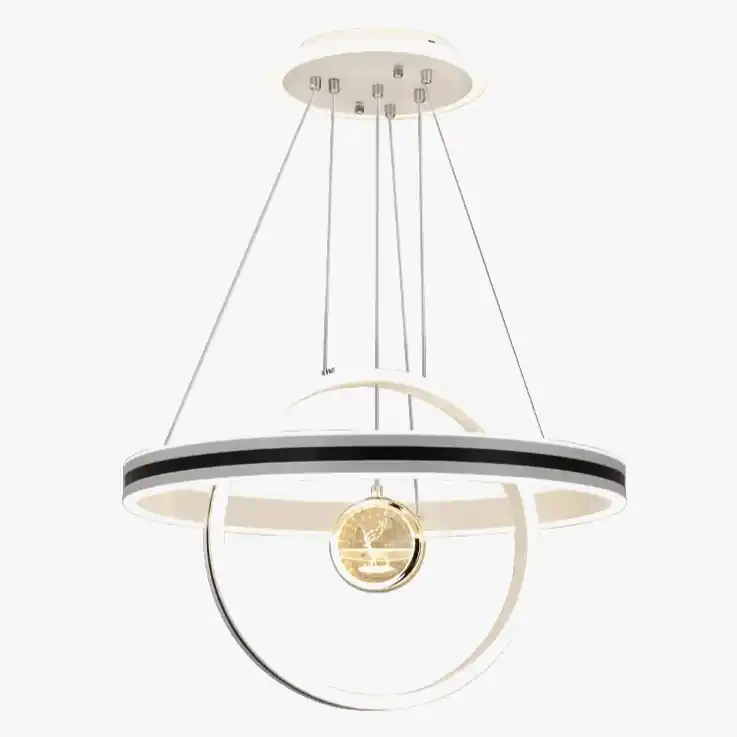 Lustre circulaire de luxe en cristal pour restaurant Prestige Élan.