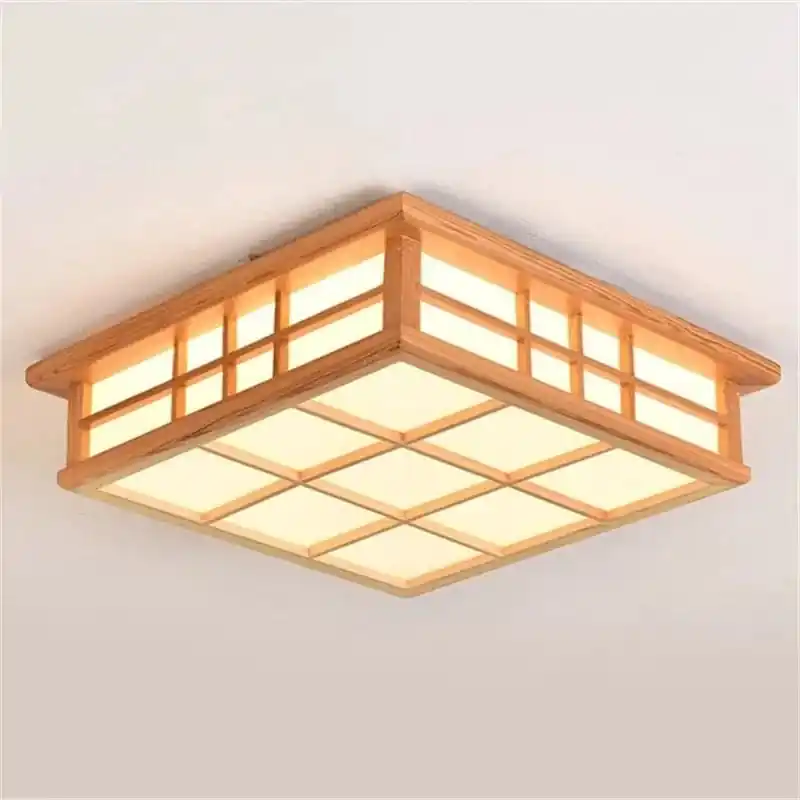 Plafonniers en bois carrés japonais - Éclairage LED design