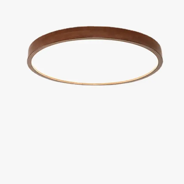 Lustre nordique en bois massif - Plafonnier Ultra-mince en noyer chinois