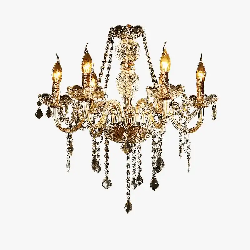 Lustre en cristal européen doré pour salon, chambre et salle à manger