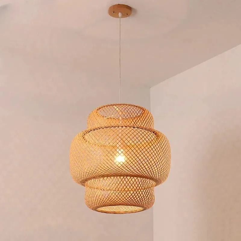 Suspension en bambou tissé de qualité