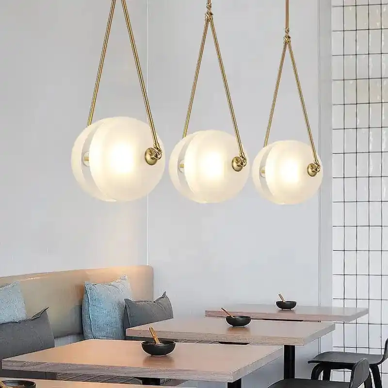 Suspension LED Blanche en Verre Lait