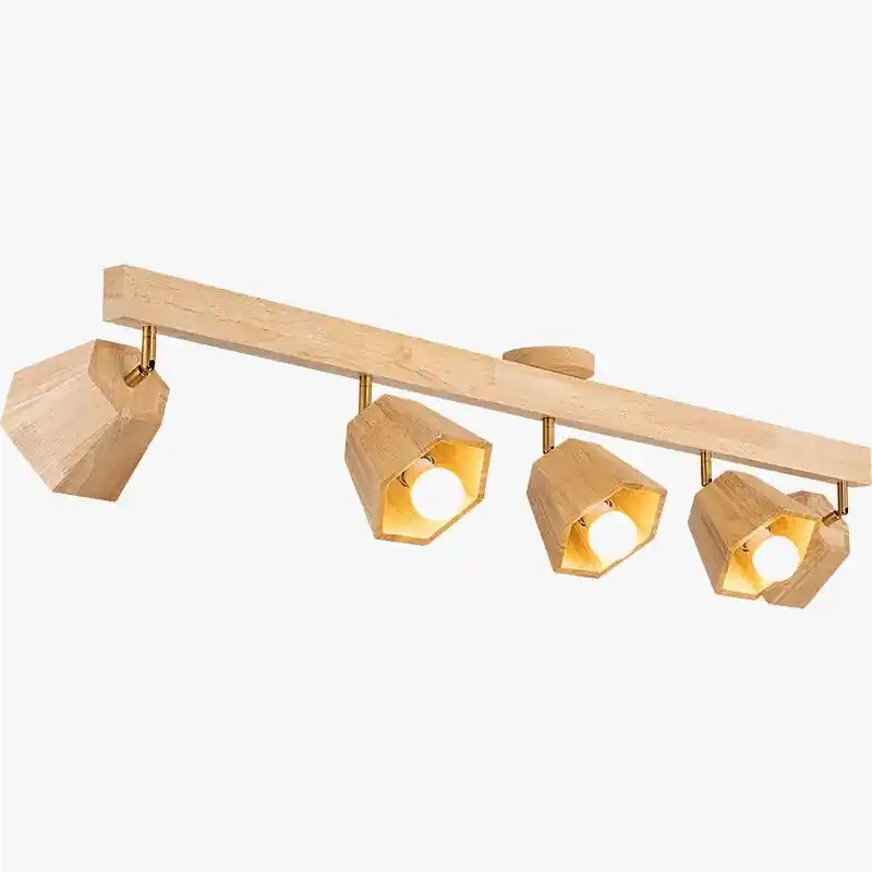 Plafonnier en bois géométrique de Style japonais
