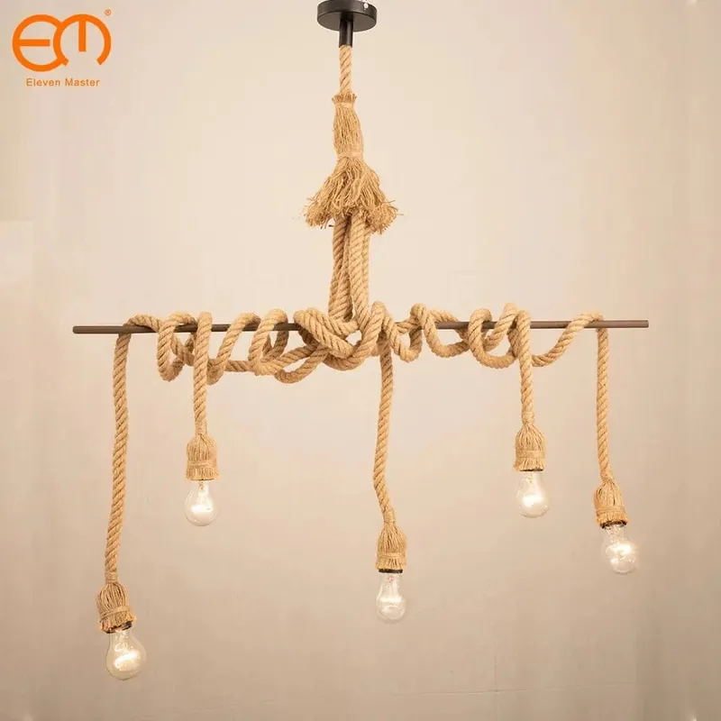 Suspension Vintage en Corde de Chanvre - Style Authentique