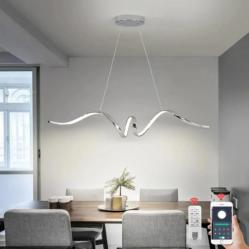 Suspension LED Spirale Chromée