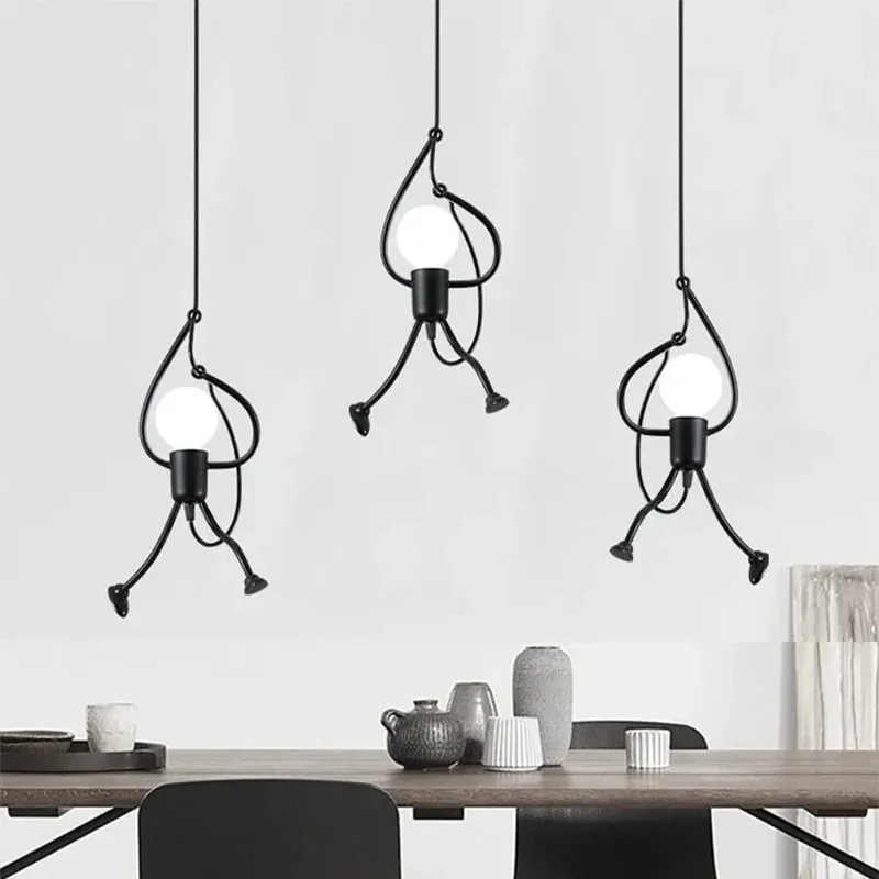 Suspension Vintage en fer : Petit homme animé
