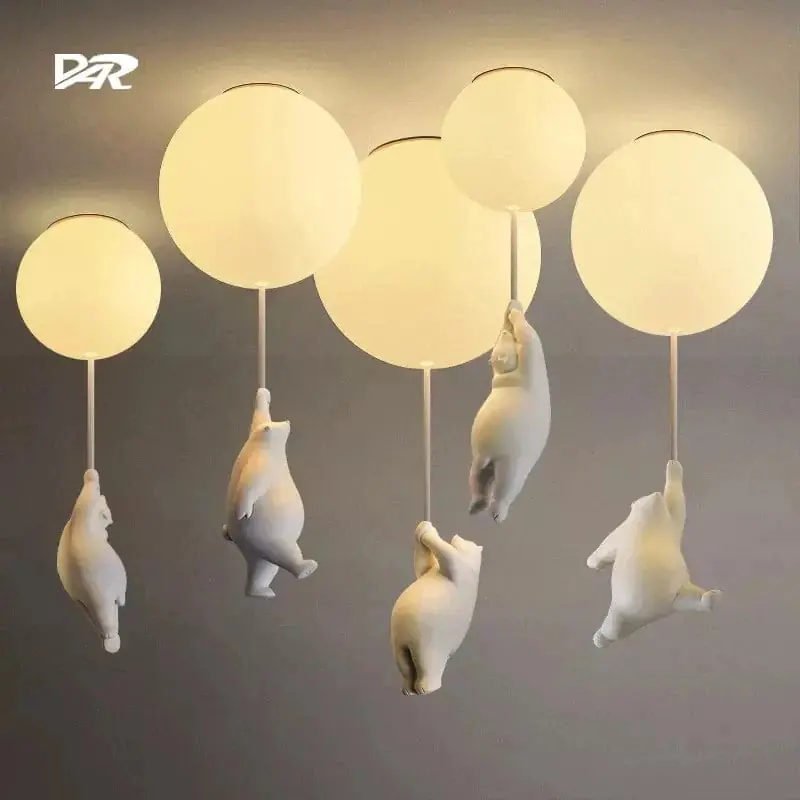 Suspension Boule en Verre avec Ours Suspendu