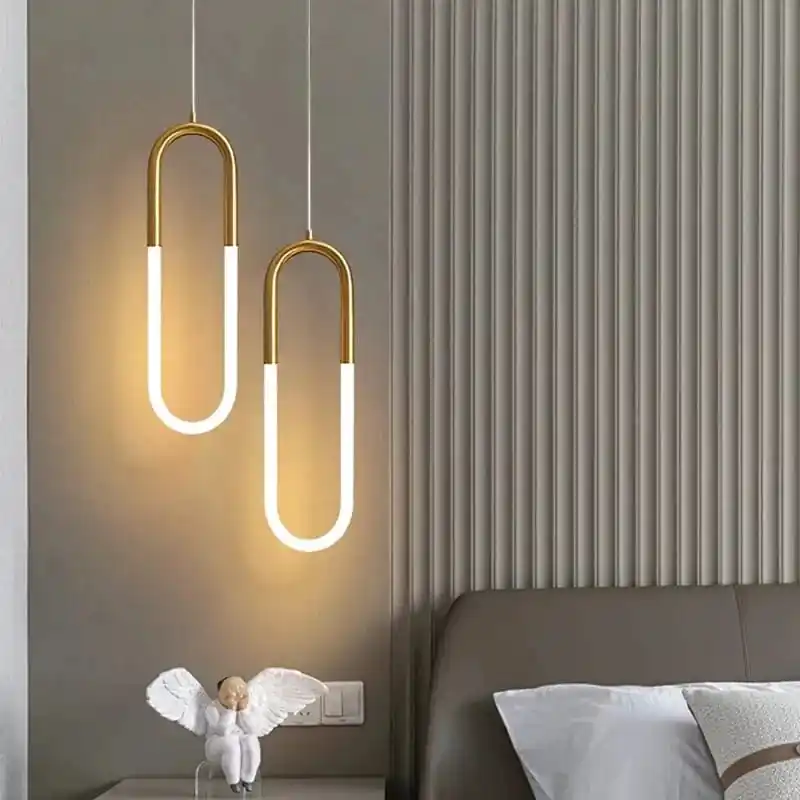 Suspension LED en or - Anneau suspendu