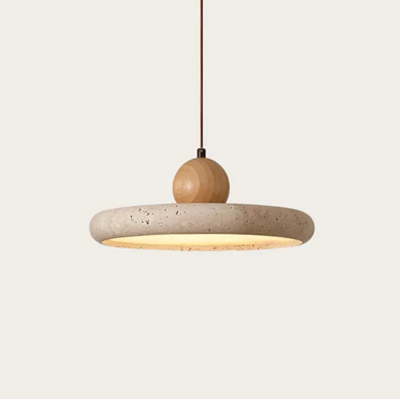 Suspension circulaire en pierre naturelle - Élégance contemporaine
