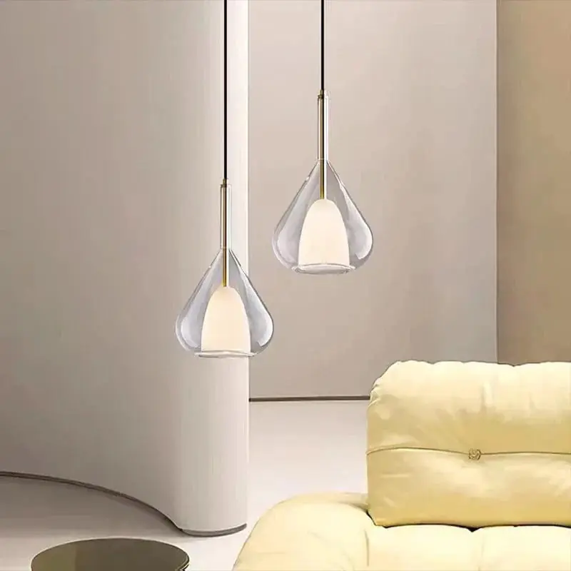 Suspension en verre LED moderne - Élégance Luxueuse