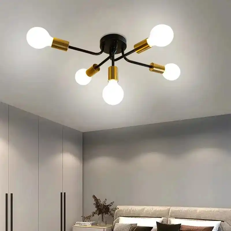 Plafonnier doré et noir E27 - Style Moderne