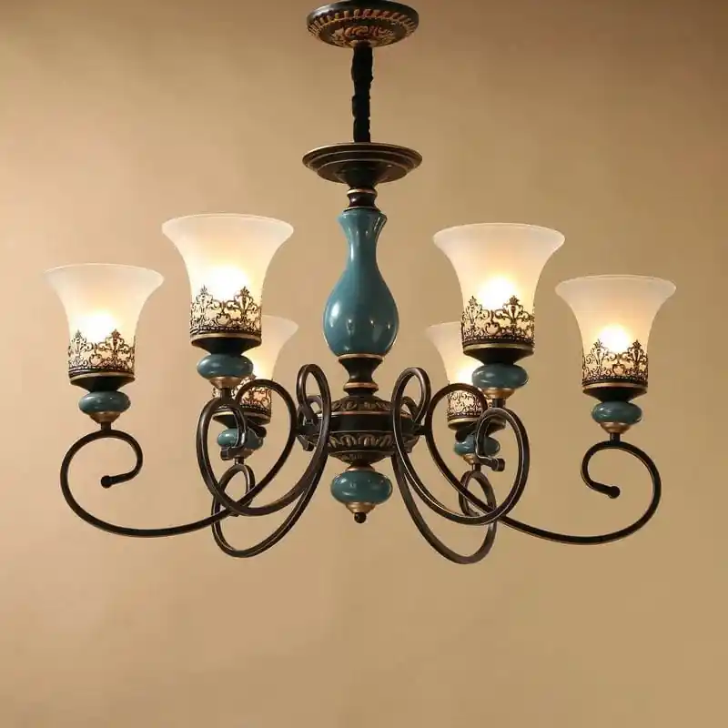 Lustre Vintage européen en céramique