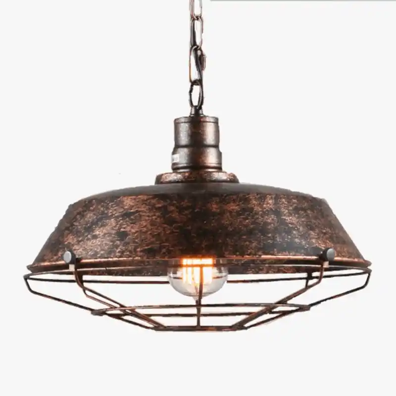 Suspension Loft Vintage Cage Industrielle