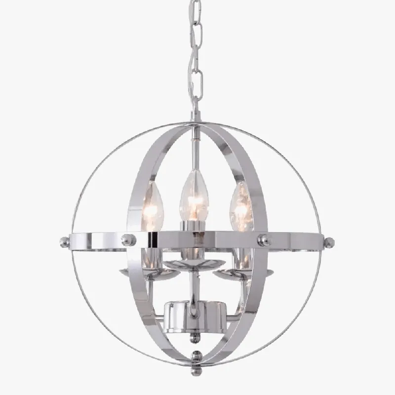 Suspension Vintage Chromée en Métal Rond