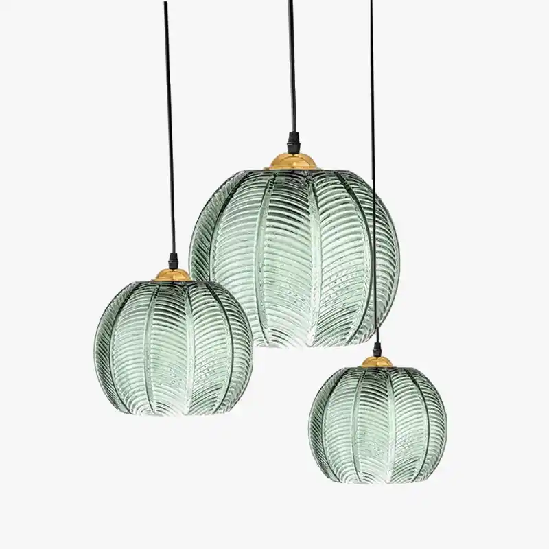 Suspension Boule de Verre Vert Émeraude