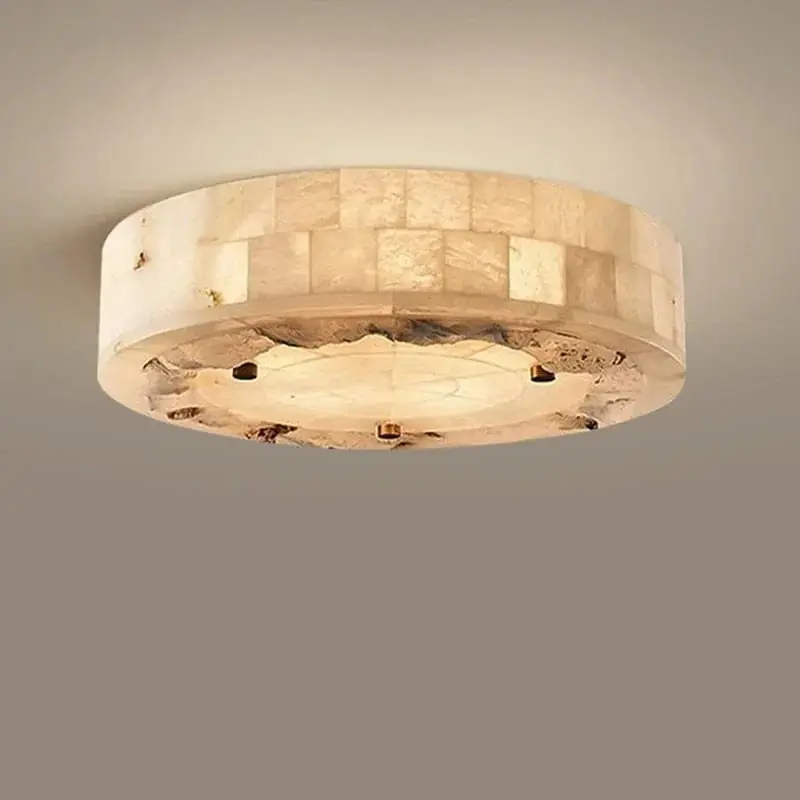 Plafonnier Luxe en Marbre Naturel Circulaire - Chambre Salon Salle à Manger