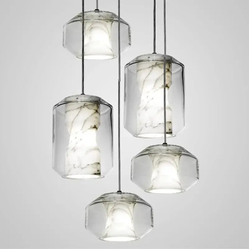 Lustre Marbre LED Luxe pour Restaurants et Maisons
