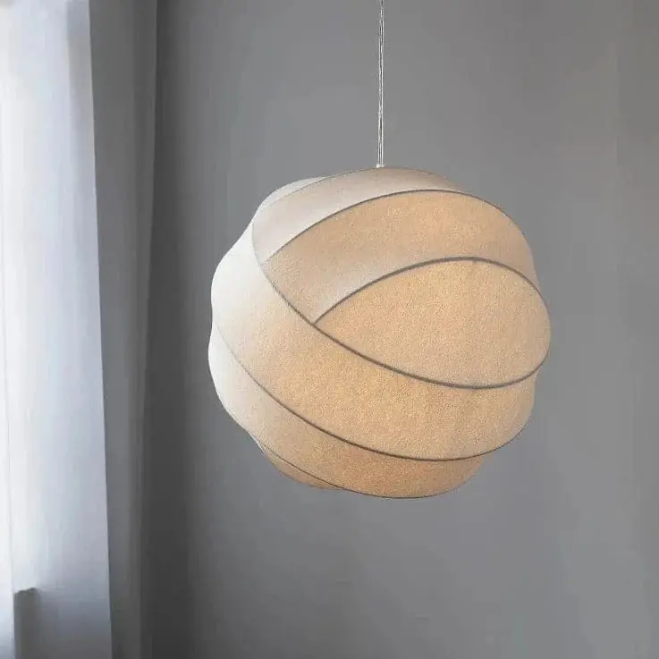 Lustre boule design en tissu soyeux fait main