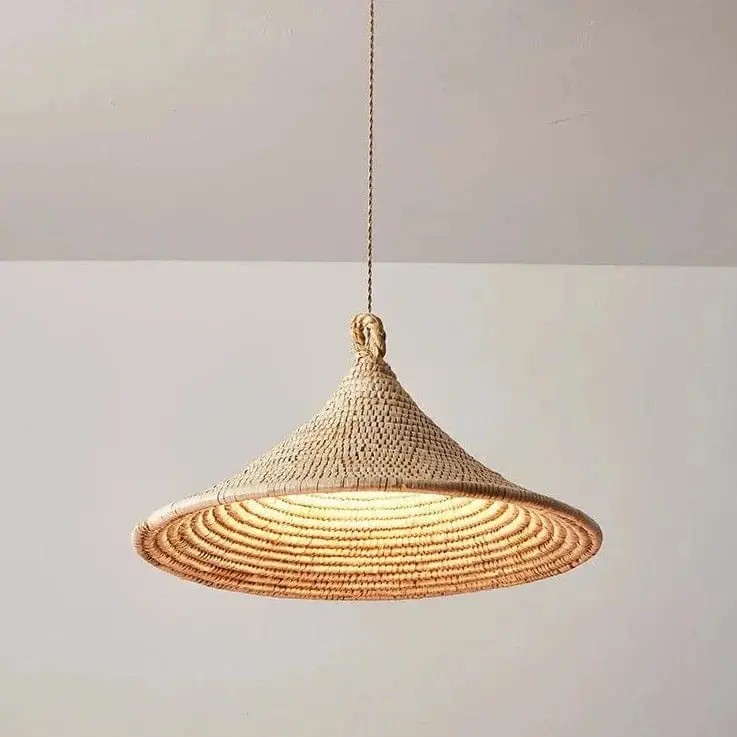 Lustre Japonais en Rotin Tressé