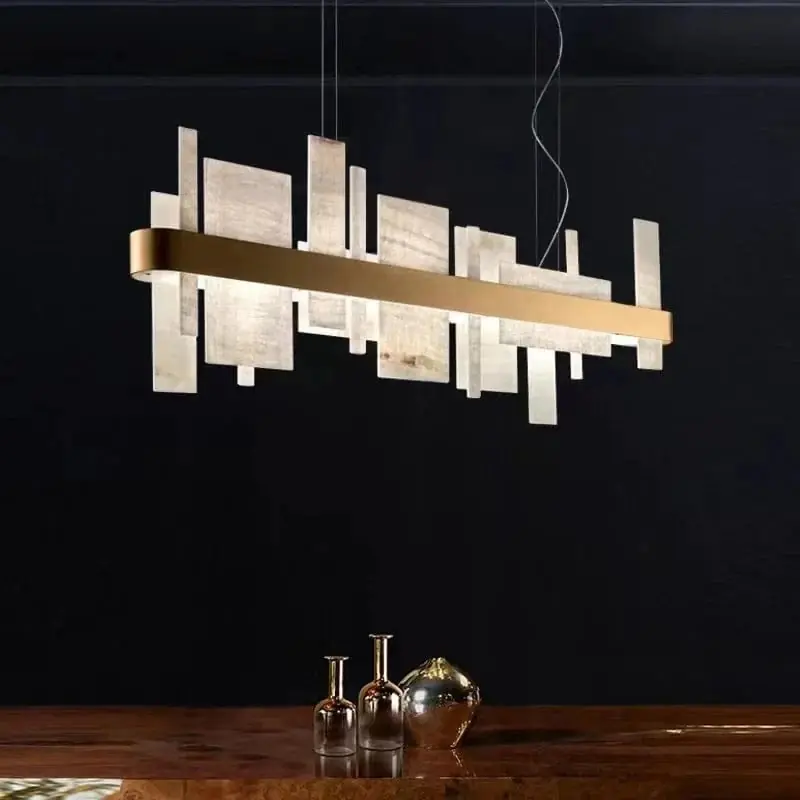 Lustre LED Luxe en Marbre Design