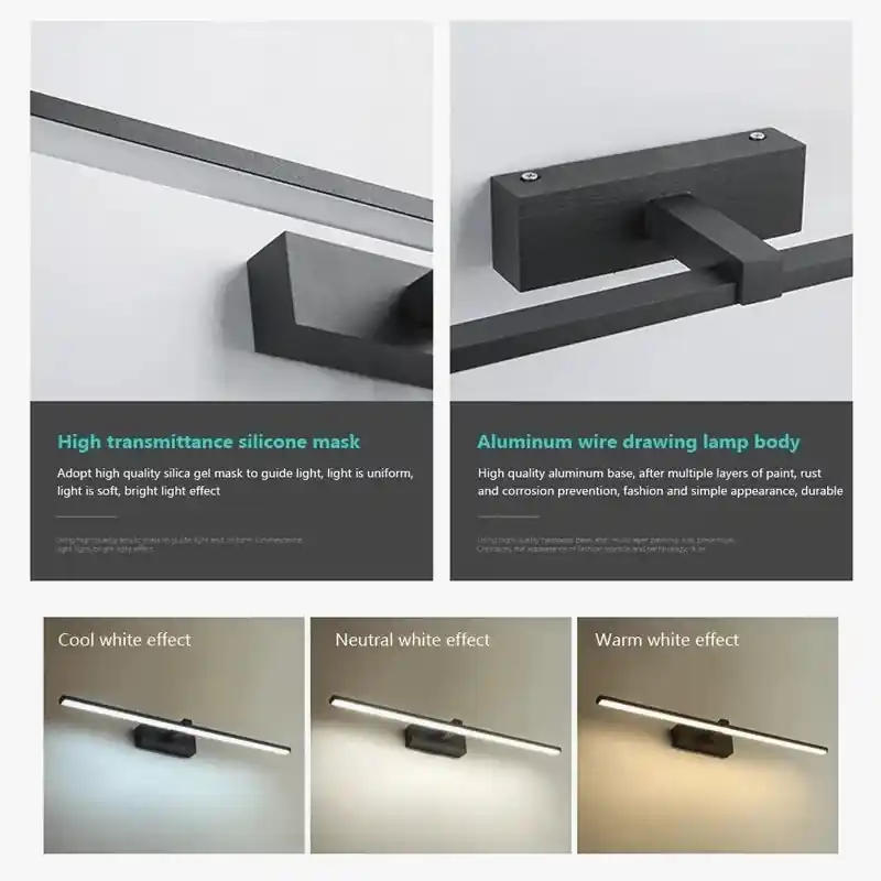 Applique murale LED pour miroir de salle de bain, étanche.