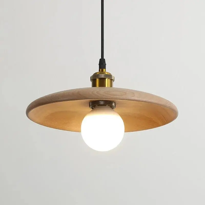 Lampe Idyllique Soucoupe Volante en Bois Suspensions E27