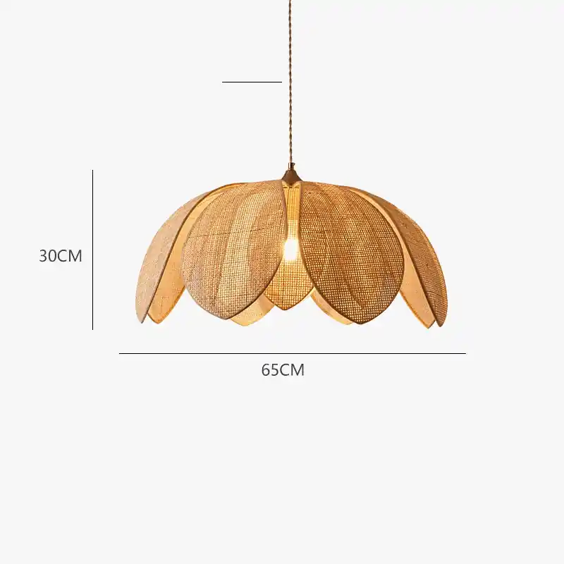 Suspension Japonais en rotin, design cannage.