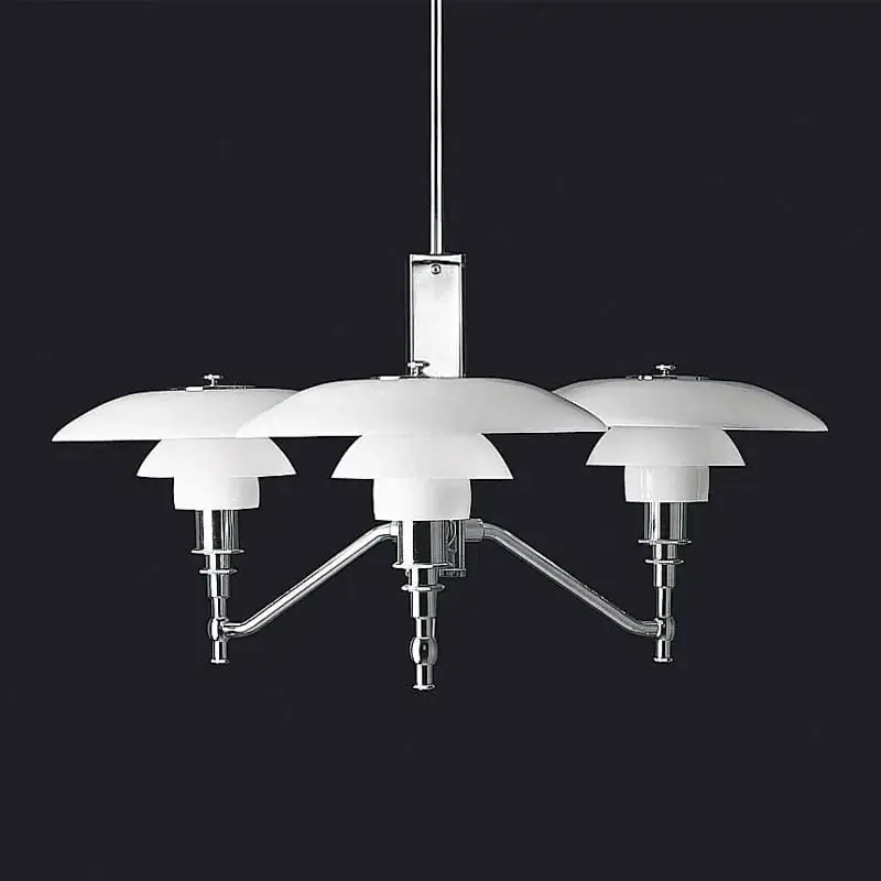 Lustre design danois à branches chromées.