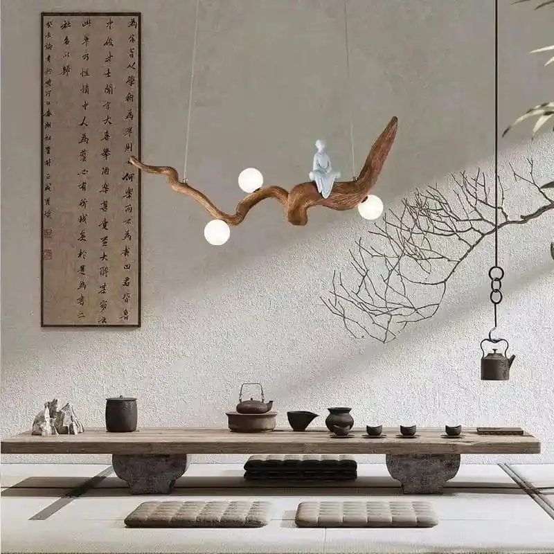 Lustre Zen Bois Branches Suspension