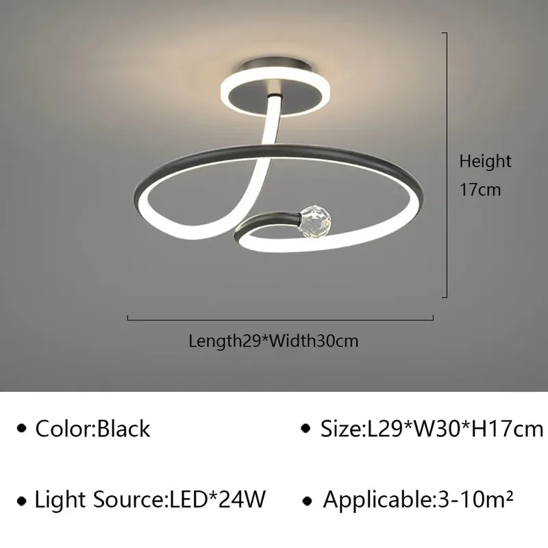 Plafonnier Rond Cristal LED