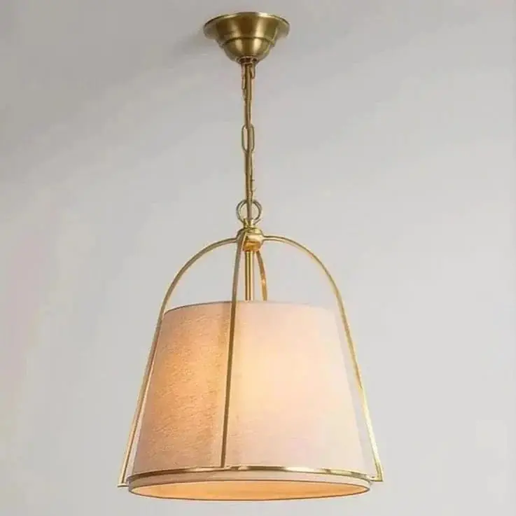 Lustre Américain Minimaliste en tissu et métal