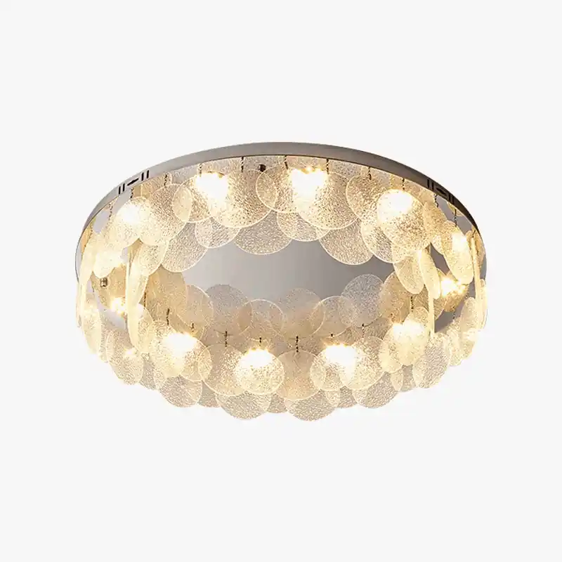 Plafonnier LED Luxe en Verre et Cristal