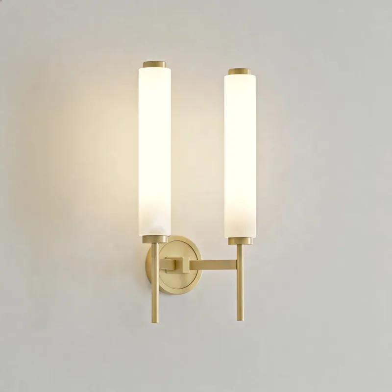 Zamira Minimalistische Alabaster-Zylinder-Wandlampe