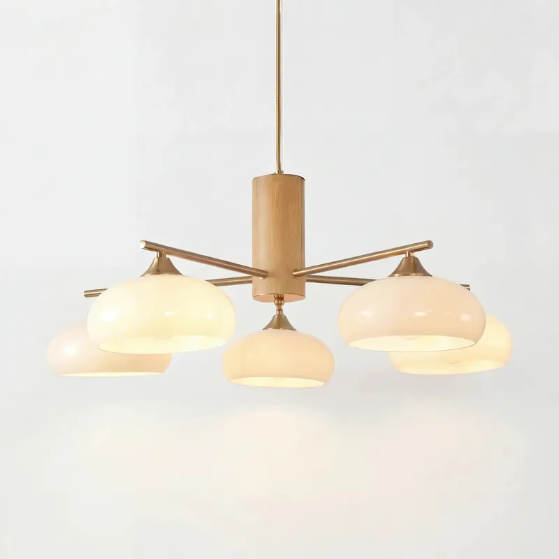 Clio Bauhaus melkglazen kroonluchter