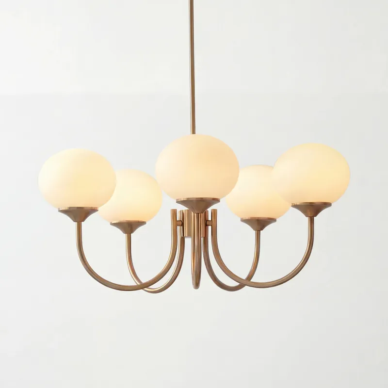 Rheon Bauhaus Cream Glas Globe Kroonluchter
