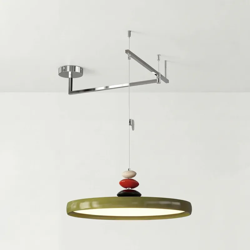 Thor Swing Arm Kleurige Steen Hangerlamp