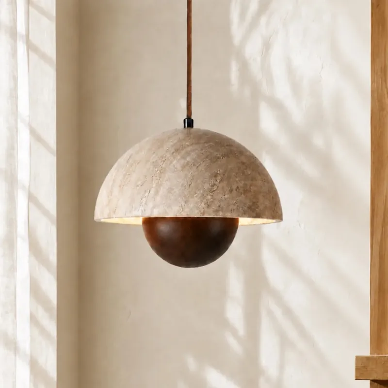 Lysandra Japandi Travertijn Steen Hanglamp