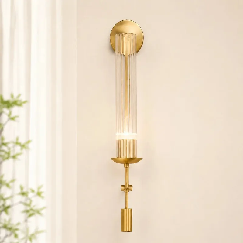 Jerry moderne messing buisvormige glazen wandlamp
