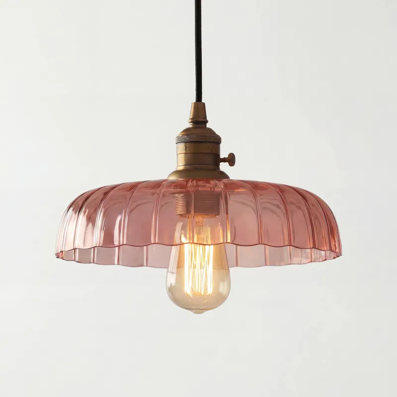 Lurdes antieke bloemen glazen hanglamp