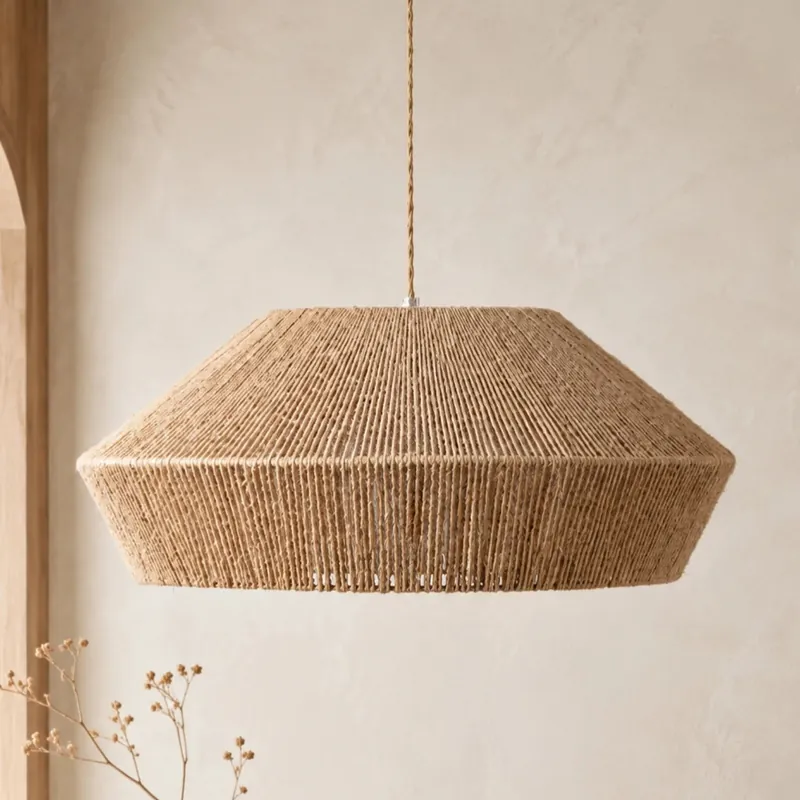 Lampada a sospensione in corda intrecciata Agathe