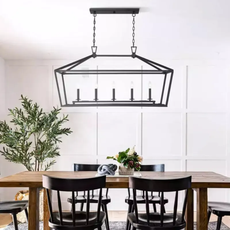Lampadario in ferro con lanterna moderna Charlotte
