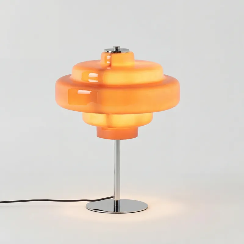 Lampada da tavolo in vetro Serenyra Macaron Arancione