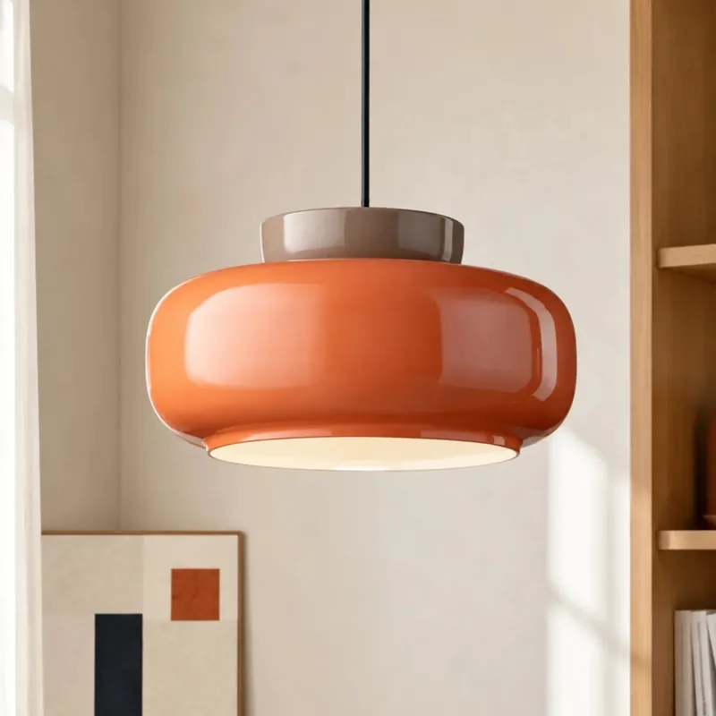 Lampada a sospensione Mafalda Bauhaus in ceramica con disco