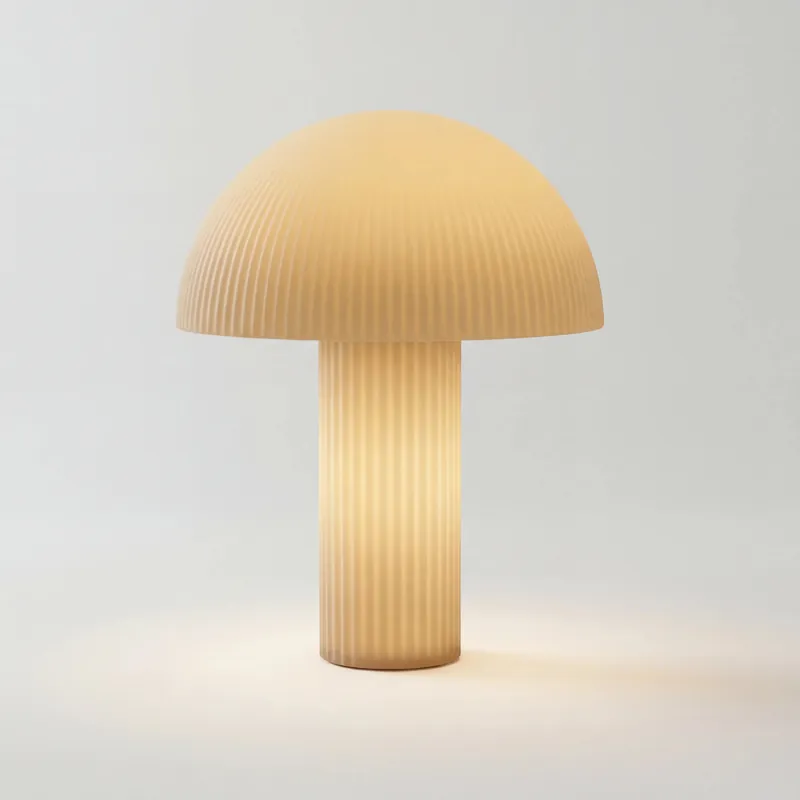 Lampada da tavolo a fungo in vetro opalino Curvona