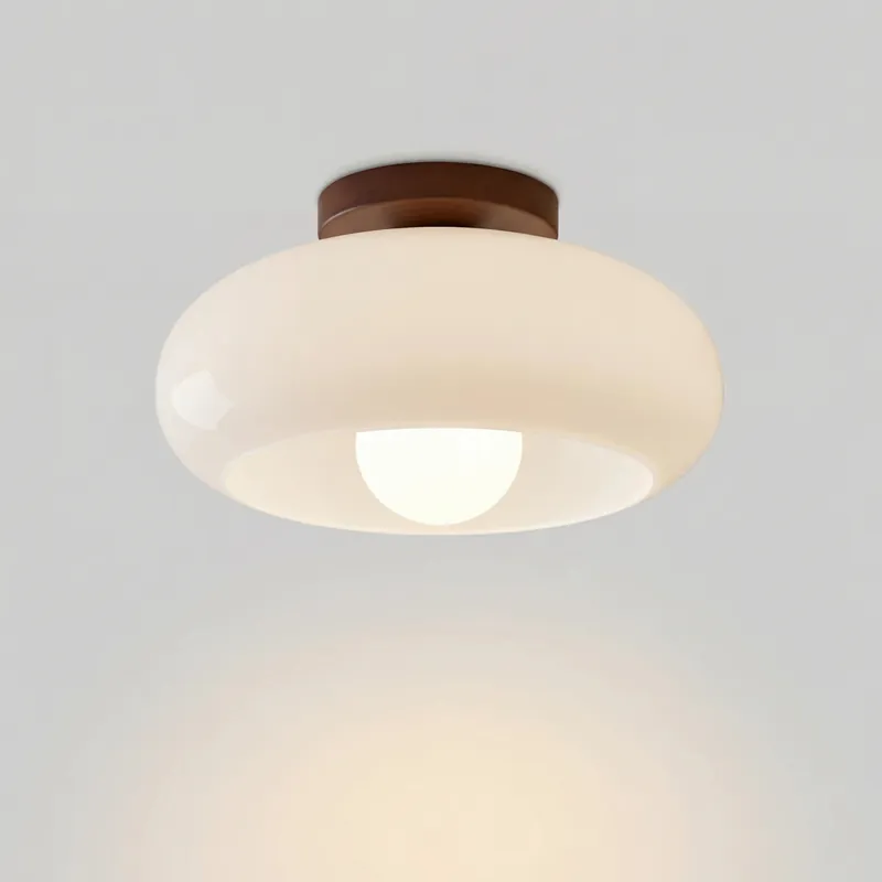 Lampada da soffitto in vetro Bauhaus francese Violetta