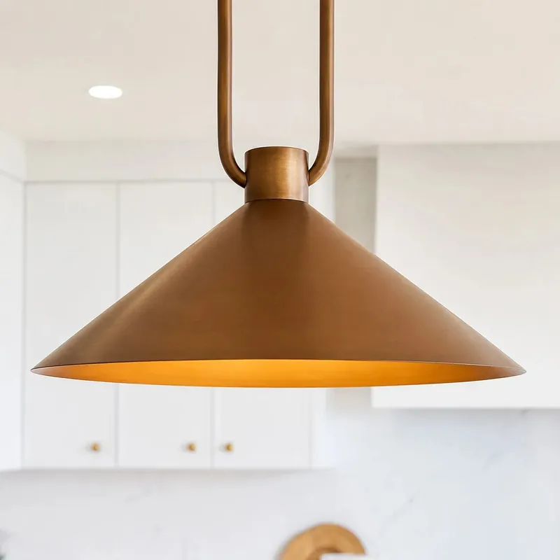 Lampada a sospensione industriale con cono in metallo Percival