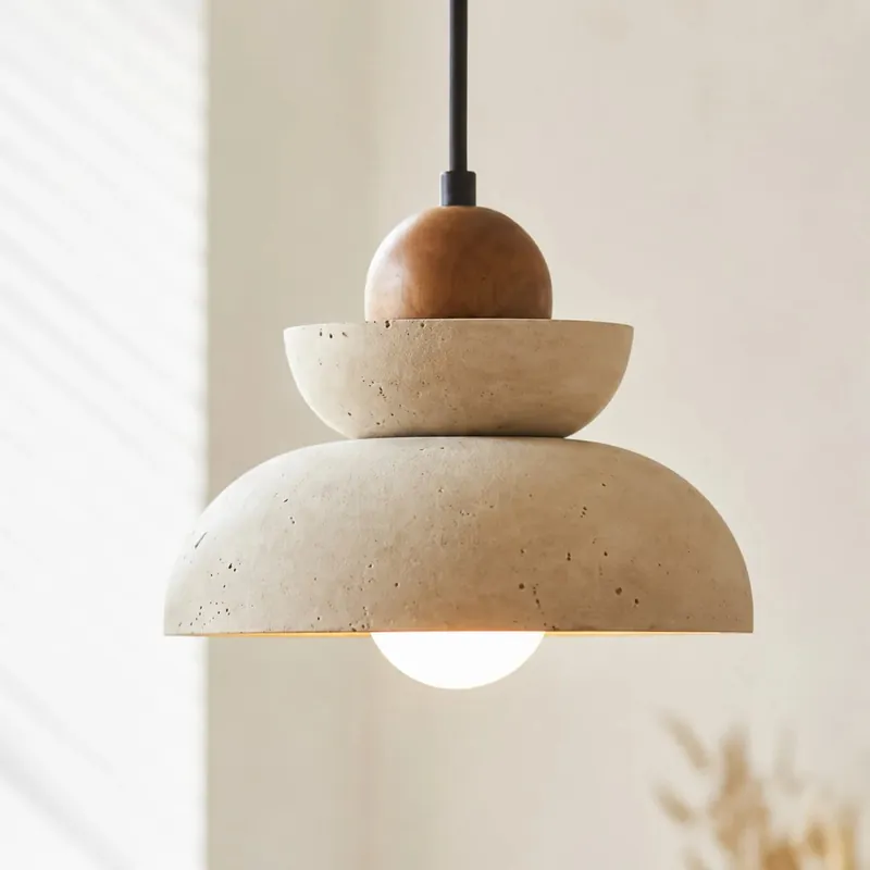 Lampada a sospensione multipla moderna Orkhon in travertino