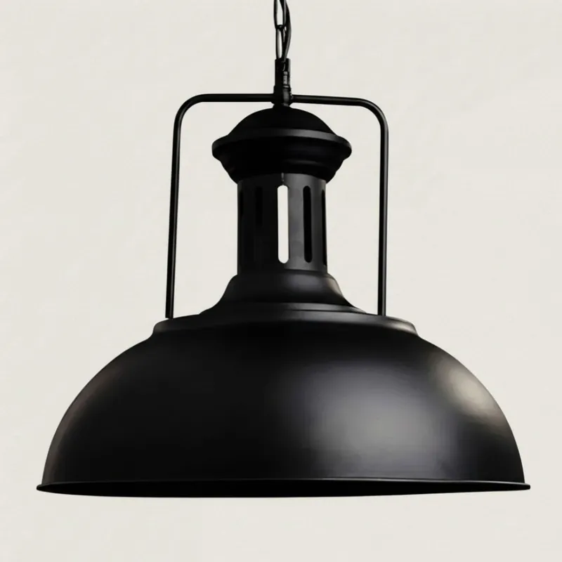 Lampada a sospensione in metallo a cupola rustica Zemira