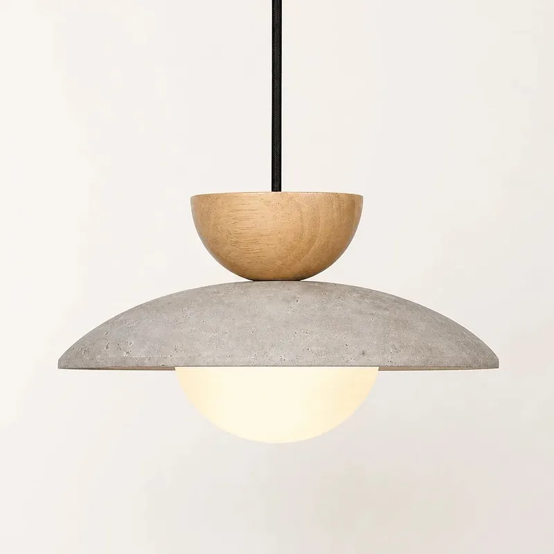 Lampada a sospensione Orvex Wabi-Sabi in travertino a forma di ciotola